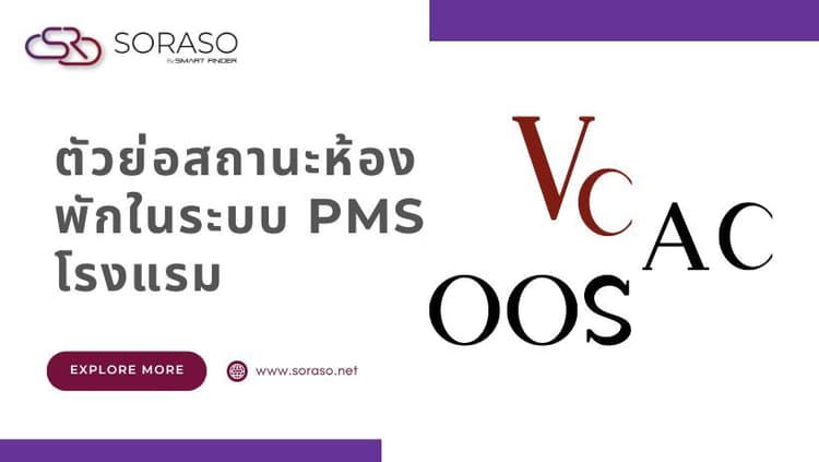 ตัวย่อสถานะห้องพักในระบบ PMS โรงแรม